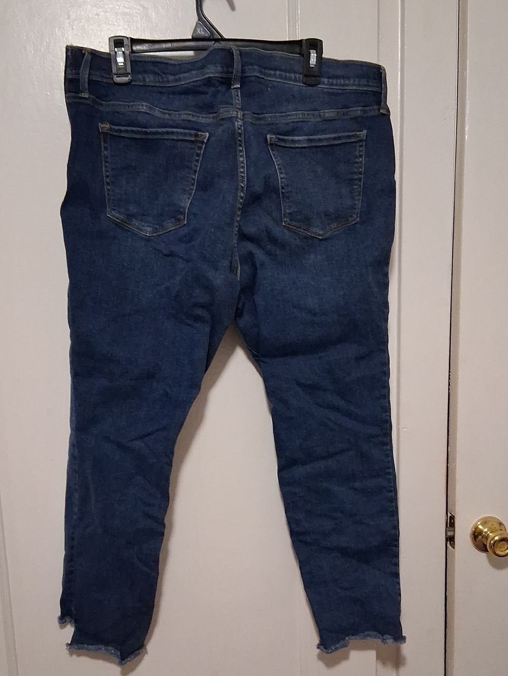 Dark Blue Women's Stretch Denim Jeans Distressed MATERNITY PLUS 18